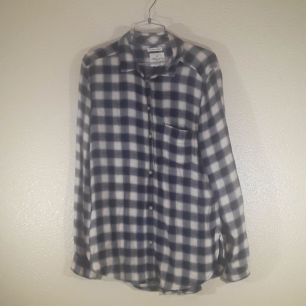 American Eagle Plaid Boyfriend Shirt